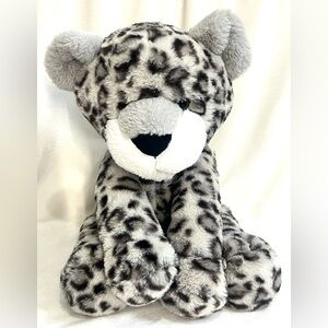 Animal Adventure White Gray & Black Leopard Print Plush 18” Soft Stuffed Animal